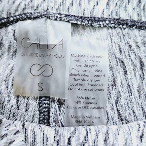CALIA Carrie Underwood Black White Gray Workout Yoga Textured Leggings Small - Picture 3 of 11